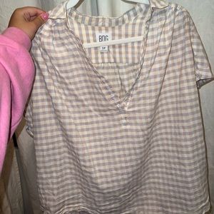Urban Outfitters BDG lavender & baby pink gingham blouse